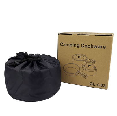 2-3 People Outdoor Cookware Set , Portable Outdoor Cooking Pot Set