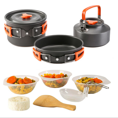 2-3 People Outdoor Cookware Set , Portable Outdoor Cooking Pot Set